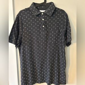 Goodfellow & Co. polo, gray/blue with white design. men’s Medium